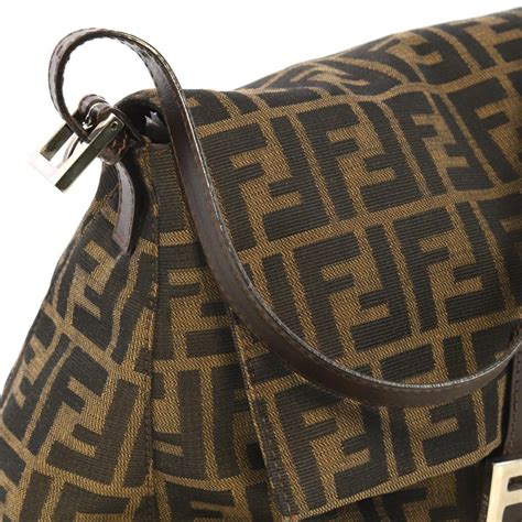 fendi zucca forever mama bag in black canvas